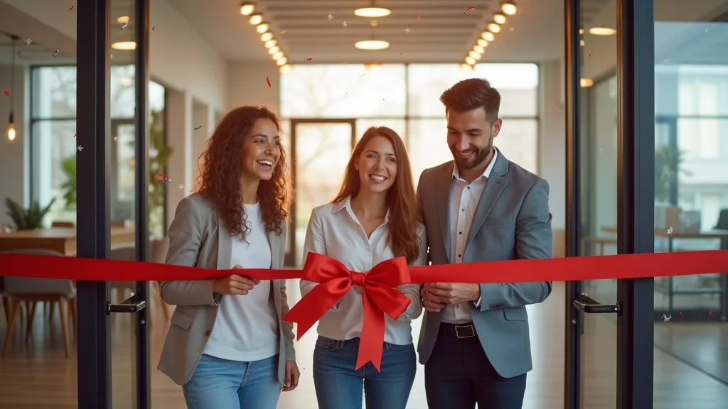 Small business owners celebrate the grand opening after successfully completing the commercial tenant improvement process