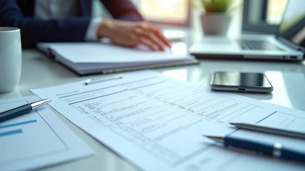 Printed tenant improvement checklist and documents for downtown los angeles, placed on a modern office desk with a smartphone and binder.