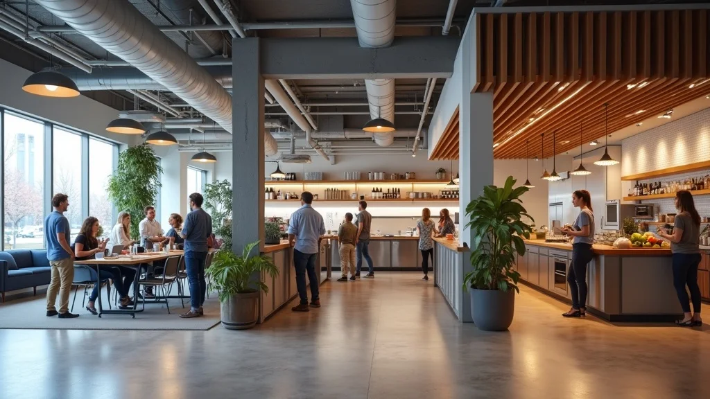 Common examples of tenant improvements: a composite scene of a modern office buildout, stylish retail shop, and restaurant kitchen conversion with diverse occupants reviewing newly completed spaces.