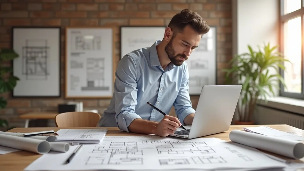 Architect marking up tenant improvement construction documents—clarifying scope of work for accurate contractor pricing