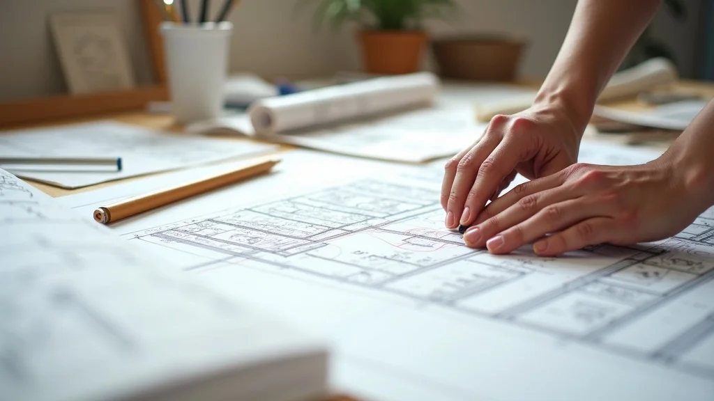 Construction blueprint closeup, tenant improvement cost per square foot, LA.