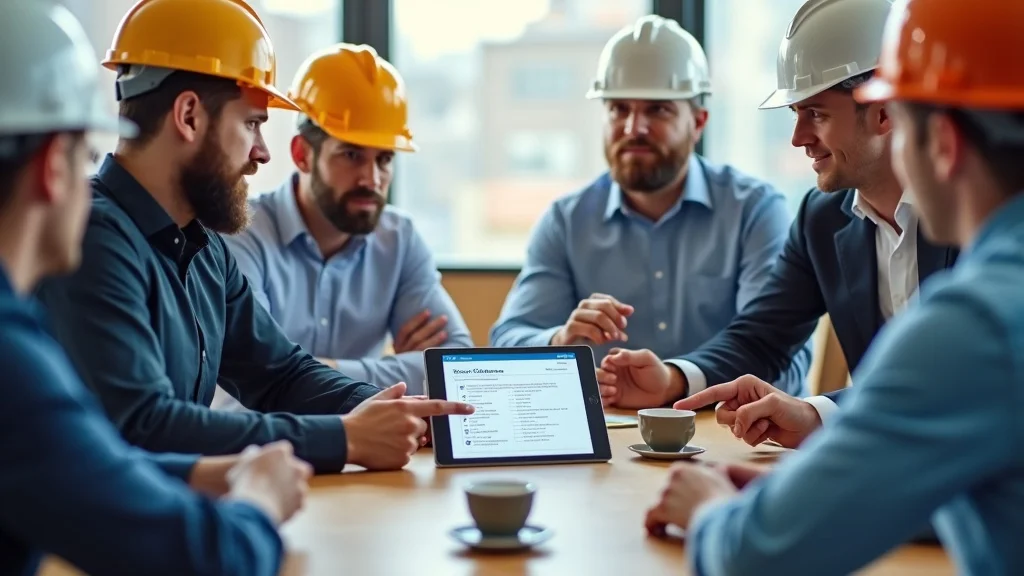 Construction team reviewing tenant improvement scope of work checklist for accurate project planning